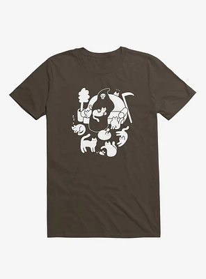 9 Lives Cat Reaper Brown T-Shirt