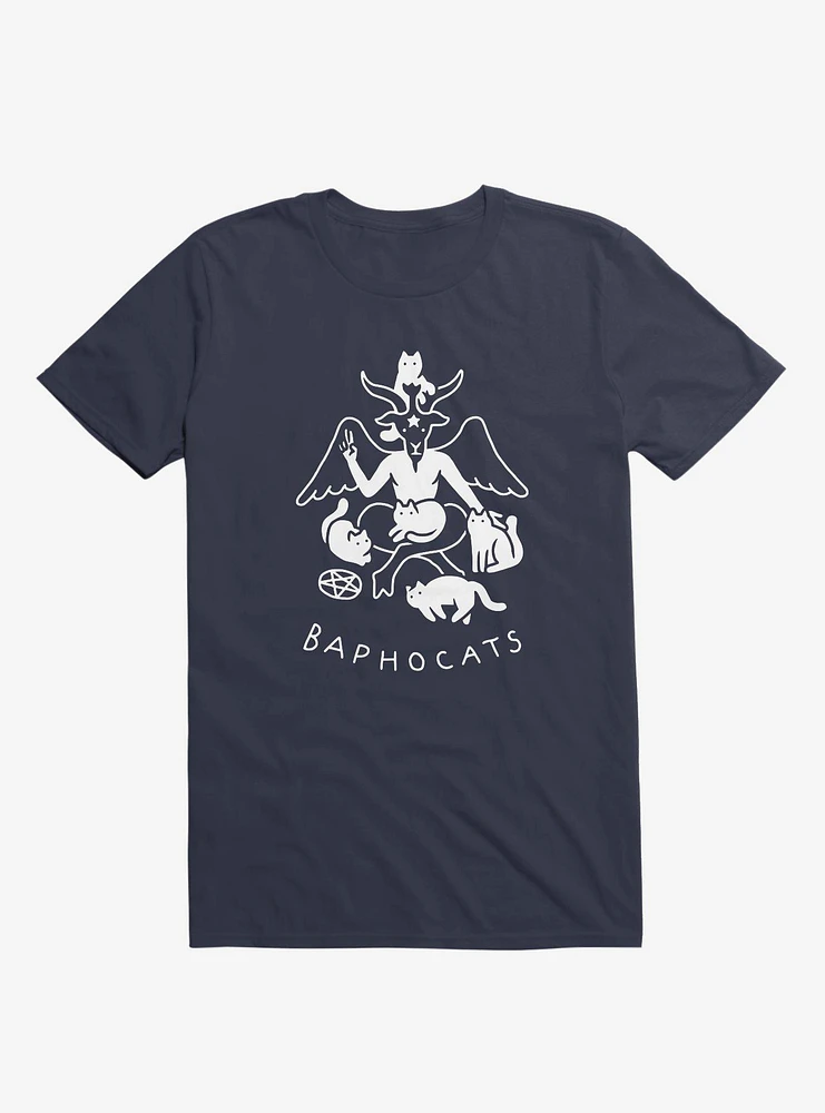 Baphocats Baphomet Cats Navy Blue T-Shirt