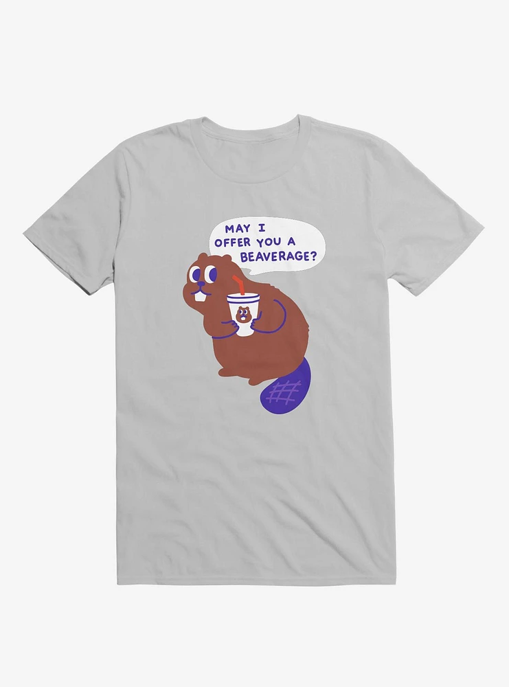 Beaver Offers A Beverage Silver T-Shirt