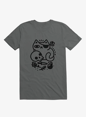 Badass Cat Asphalt Grey T-Shirt