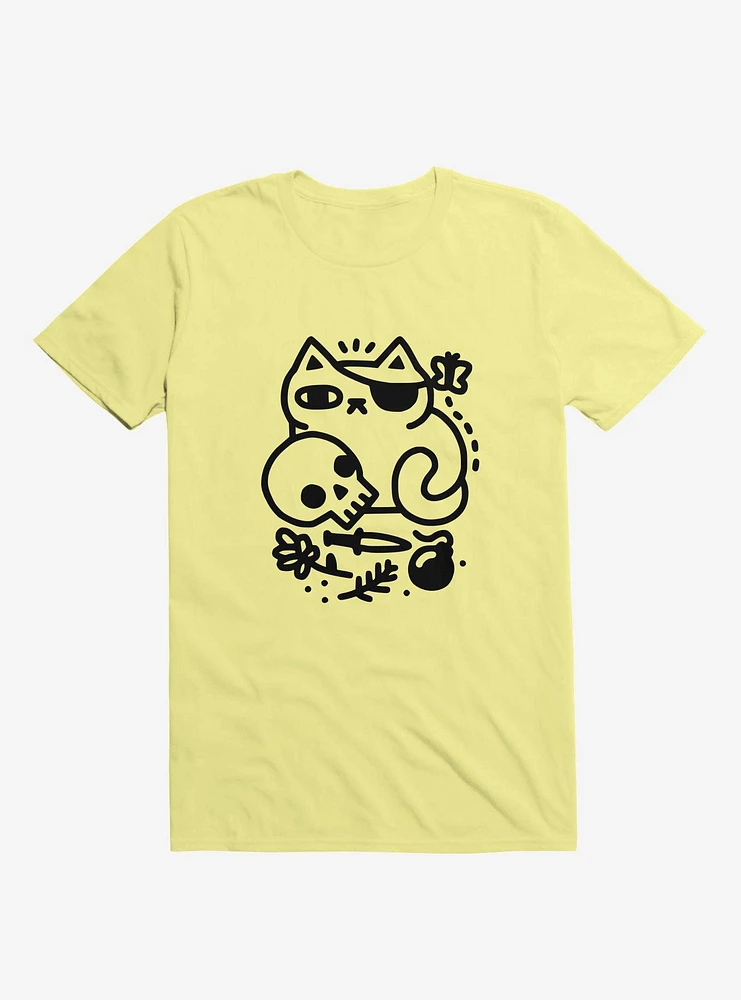 Badass Cat Yellow T-Shirt