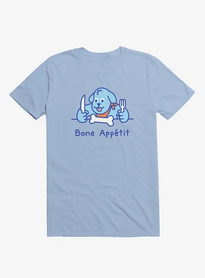 Bone Appetit Dog Light Blue T-Shirt