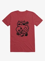 Badass Cat Red T-Shirt