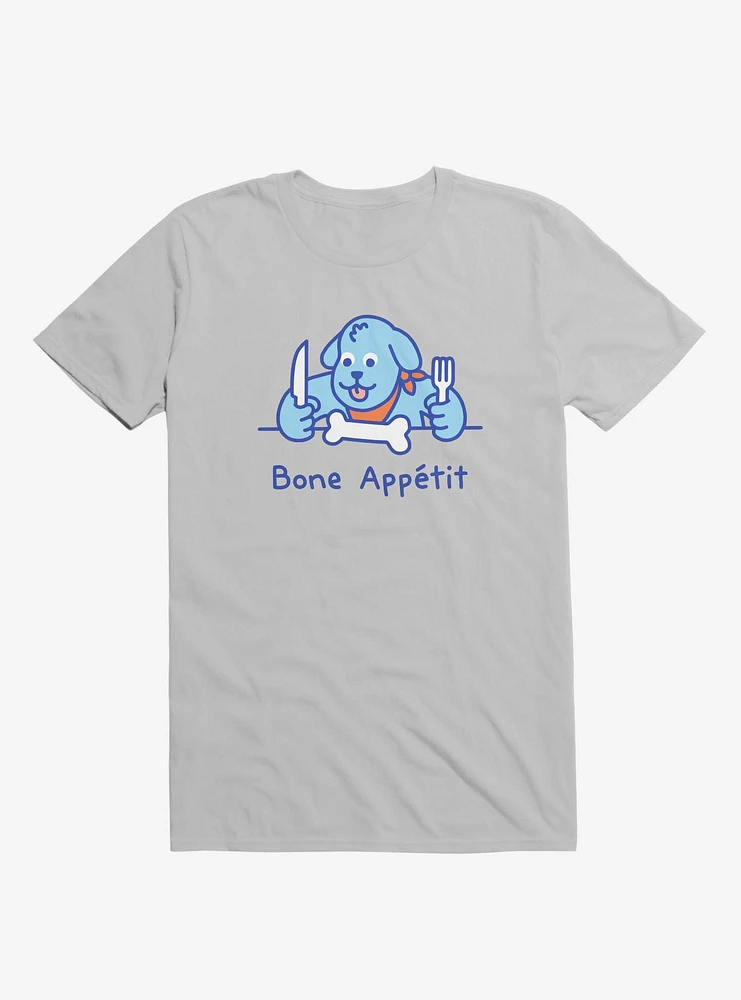 Bone Appetit Dog Silver T-Shirt