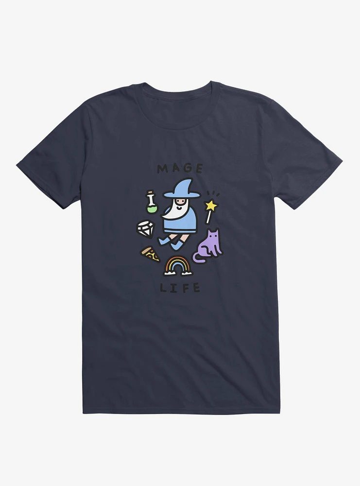 Mage Life Wizard Navy Blue T-Shirt