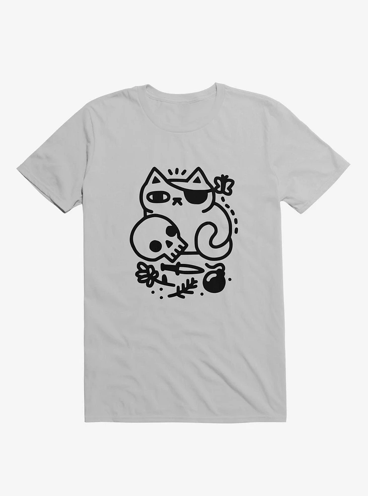 Badass Cat Silver T-Shirt