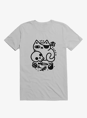 Badass Cat Silver T-Shirt