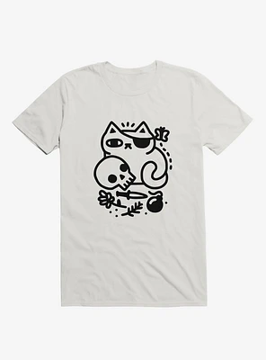 Badass Cat White T-Shirt