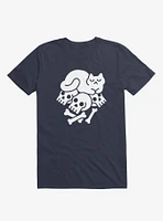 Catnap Cat Navy Blue T-Shirt