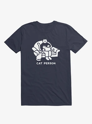 Cat Person Navy Blue T-Shirt