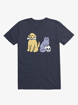 Good Dog Bad Cat Navy Blue T-Shirt