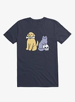 Good Dog Bad Cat Navy Blue T-Shirt