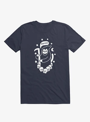 Cat Searching For Souls Reaper Navy Blue T-Shirt