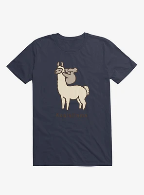 Koalallama Koala And Llama Navy Blue T-Shirt