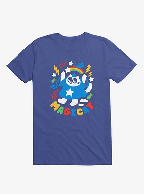 Colorful Magicat Cat Royal Blue T-Shirt