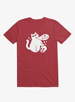 I Love Skulls Cat Red T-Shirt