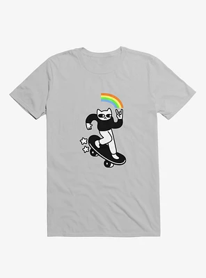 Skater Cat Silver T-Shirt