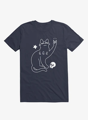 Metal Cat Navy Blue T-Shirt