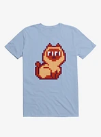 Siamese Cat Pixel Art Light Blue T-Shirt