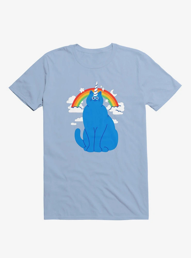 Unicorn Cat Light Blue T-Shirt