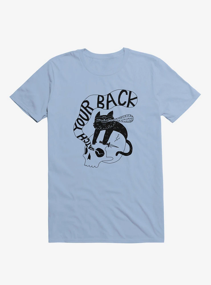 Watch Your Back Cat Light Blue T-Shirt