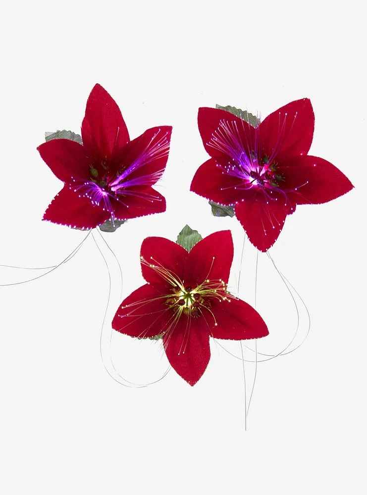 Light Led Fiber Optic Poinsettia