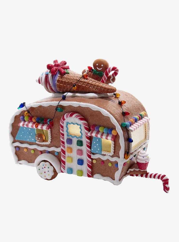 Light-Up Gingerbread Food Truck Table Piece