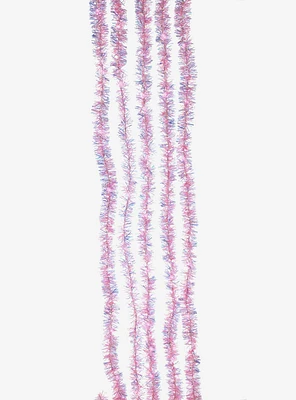 Pink Iridescent Tinsel Cascade Light Set