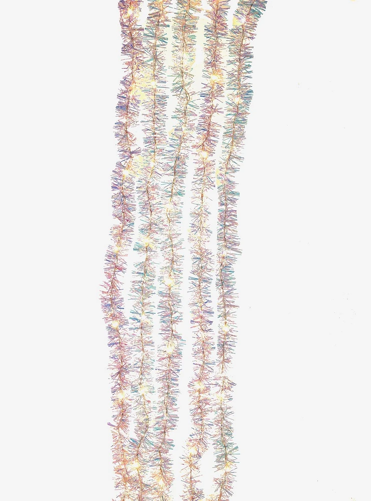 Warm White 6.5 Ft Iridescent Tinsel Cascade Light Set