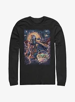 Star Wars The Mandalorian Mando And Child Starry Night Long-Sleeve T-Shirt