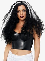 Long Curly Wig Black/White