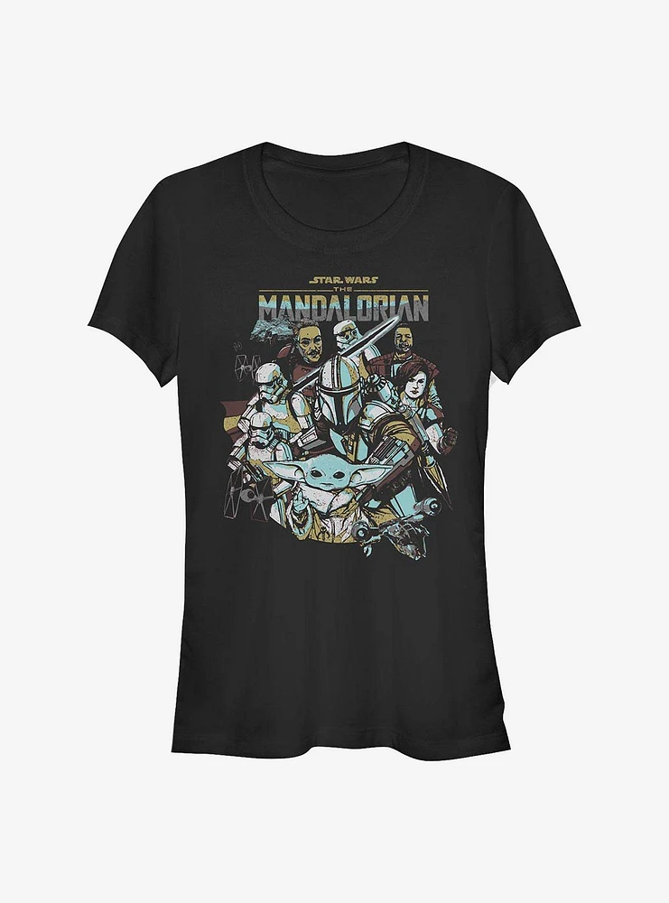 Star Wars The Mandalorian Main Characters Girls T-Shirt