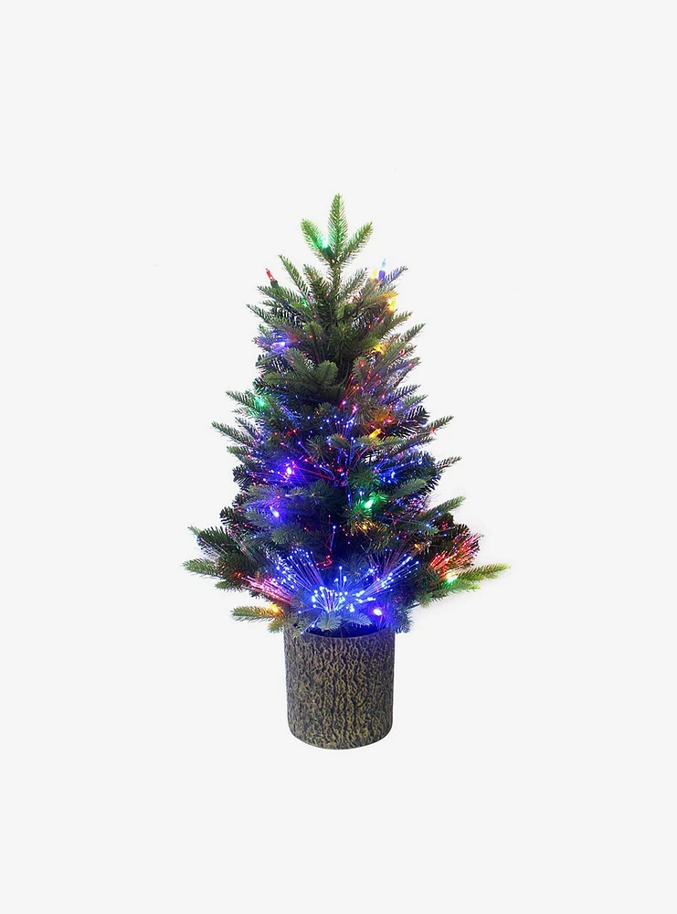 Fiber-Optics And Multi-Color Led Lights Northern Light Pot Tree