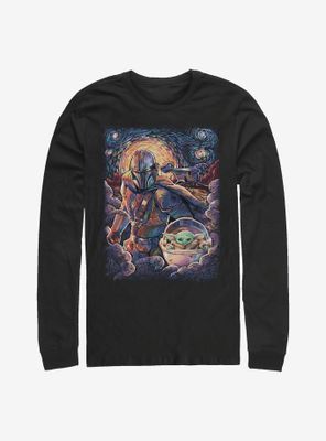 Star Wars The Mandalorian Child Duo Starry Sky Long-Sleeve T-Shirt