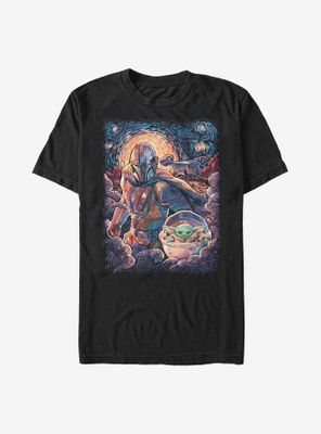 Star Wars The Mandalorian Child Duo Starry Sky T-Shirt