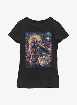 Star Wars The Mandalorian Child Duo Starry Sky Youth Girls T-Shirt