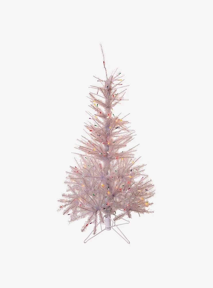 Pre-Lit And Multi-Color Lights Glisten Pine Tree