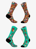 Hipster Cat And Hipster Pet Polka Dot Socks 2 Pair