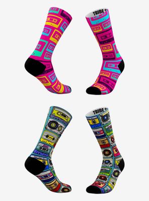 Pink Neon Cassette And Classic Cassette Socks 2 Pair