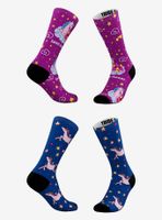 Sweet Dreams And Starry Skies Unicorn Socks 2 Pair