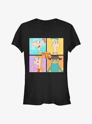 Disney Phineas And Ferb 4 Character Boxup Girls T-Shirt