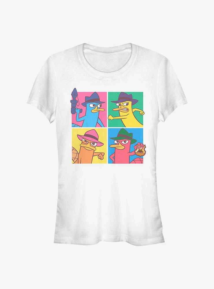 Disney Phineas And Ferb Agent P Pop Art Boxes Girls T-Shirt