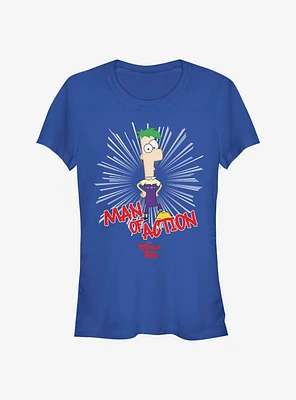 Disney Phineas And Ferb Man Of Action Girls T-Shirt