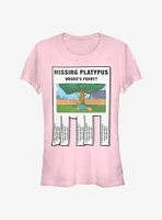 Disney Phineas And Ferb Missing Platypus Girls T-Shirt