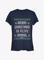 Home Alone Merry Christmas Ya Filthy Animal Ugly Holiday Girls T-Shirt