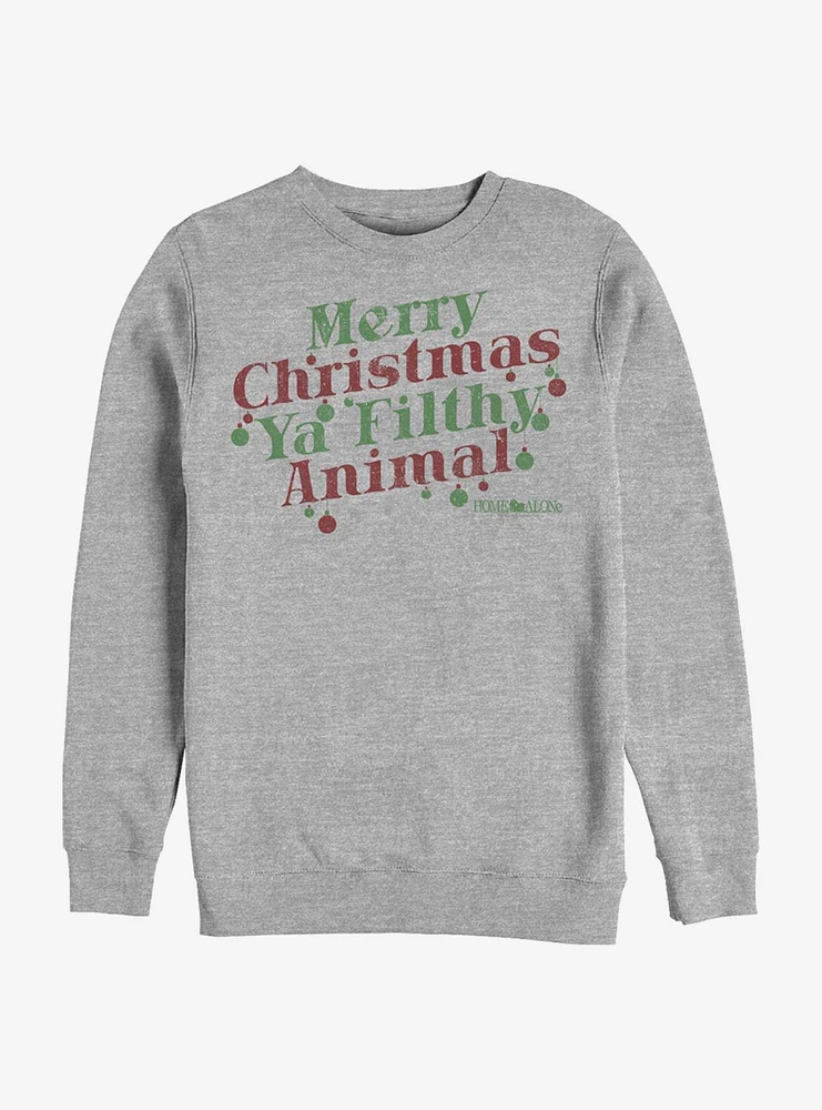 Home Alone Merry Christmas Ya Filthy Animal Crew Sweatshirt