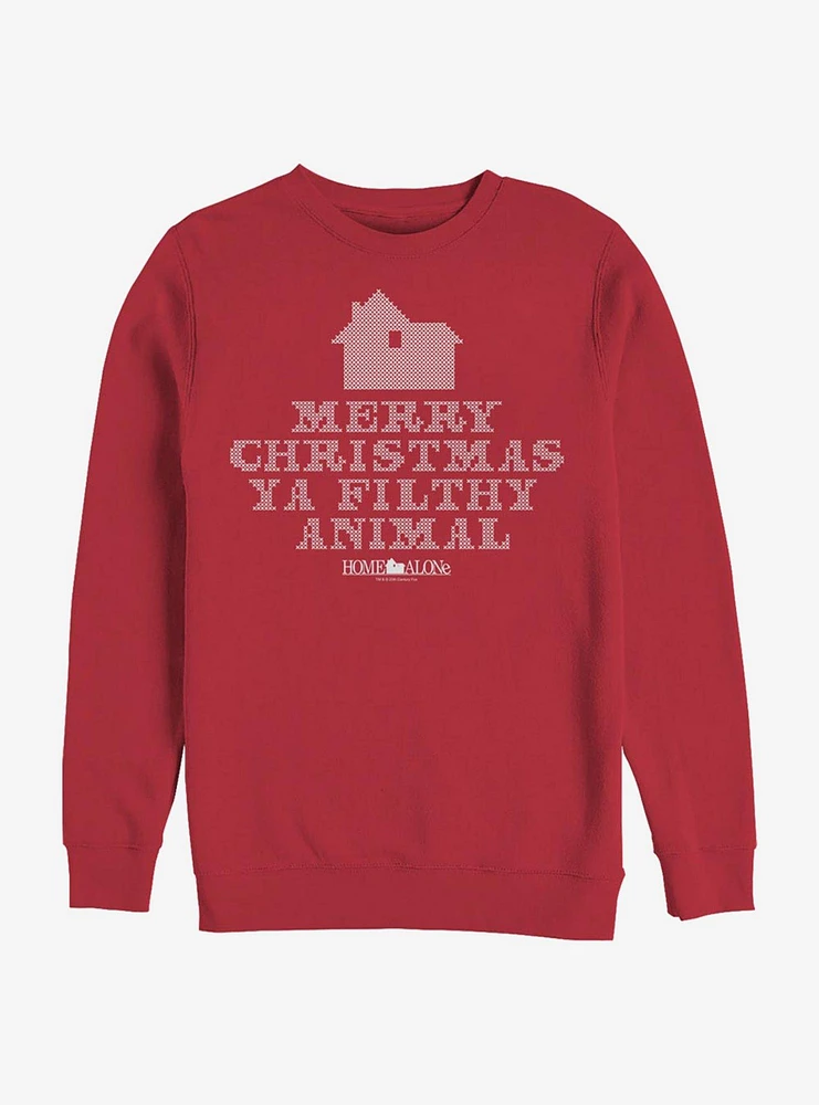 Home Alone Merry Christmas Ya Filthy Animal 8-Bit Crew Sweatshirt