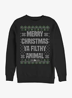 Home Alone Merry Christmas Ya Filthy Animal Ugly Holiday Crew Sweatshirt