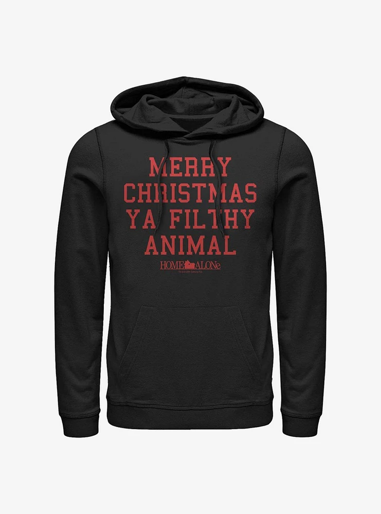 Home Alone Merry Christmas Ya Filthy Animal Text Hoodie