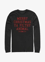 Home Alone Merry Christmas Ya Filthy Animal Text Long-Sleeve T-Shirt